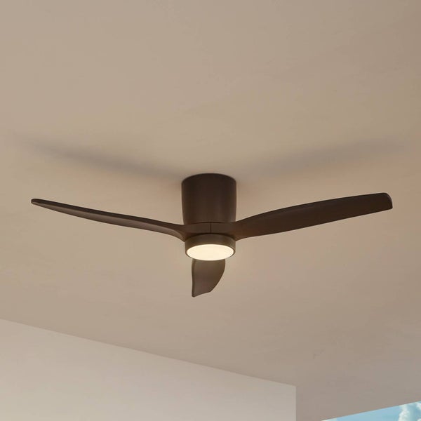 Lucande LED Deckenventilator mit Lampe Sorin Leselampe (Modern) in Schwarz aus Metall (1 flammig, ) - Ventilator