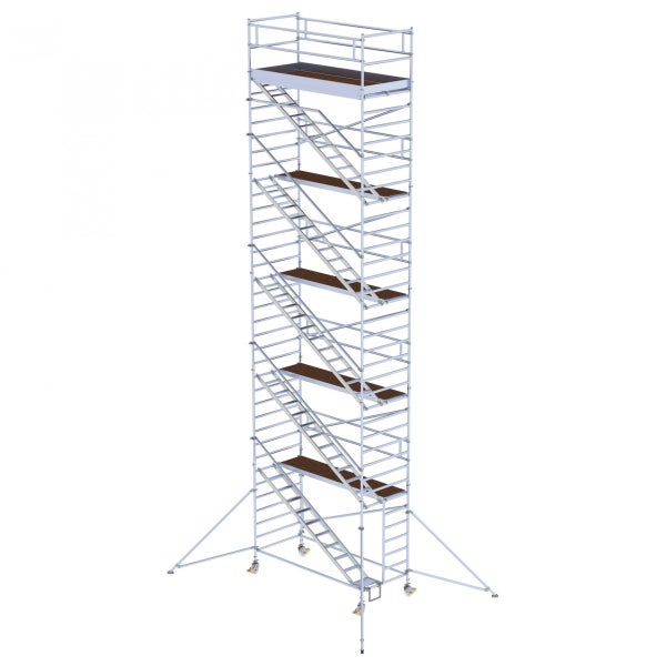 MUNK Rollgerüst mit Schrägaufstiegen 1,35x3,00m Plattform, 12,35m AH