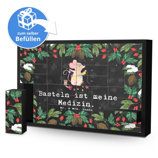 Mr. & Mrs. Panda Befüllbarer Adventskalender Maus Basteln - Schwarz