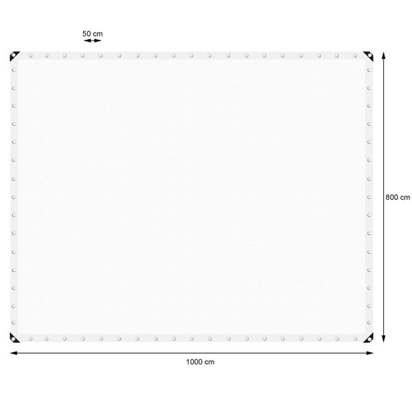 ECD Germany Abdeckplane Gewebeplane mit Ösen 8x10m 80m² 180g/m² Weiß aus Polyethylen Schimmelresistent Wasserdicht Reißfest Schutzplane Bootsplane Gartenplane Holzplane Plane für Gartenmöbel Pool Auto