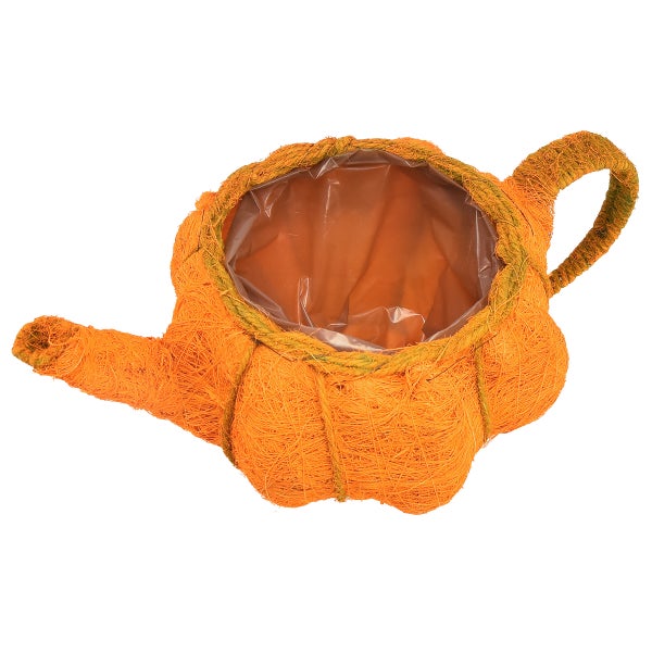 Teekannen-Pflanzgefäß aus Naturfasern