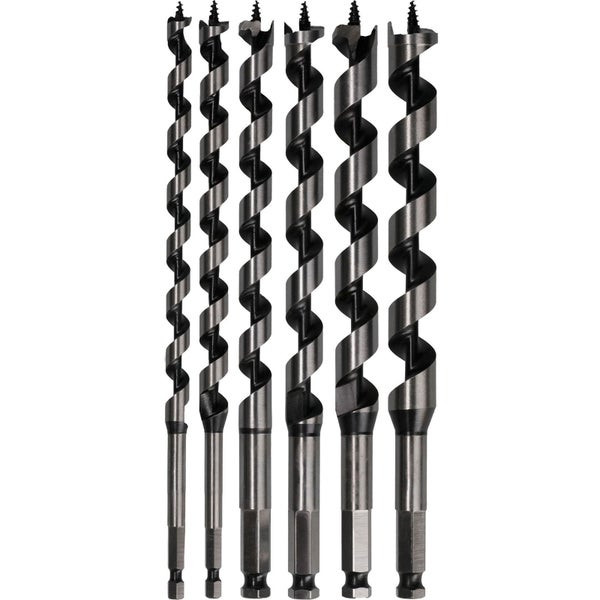 Sechs Holzbohrer mit Zentrierspitze