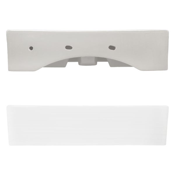 ECD Germany Waschbecken Waschtisch 515x360x130 mm aus Keramik Eckig Weiß - Aufsatzbecken Aufsatzwaschbecken Handwaschbecken Aufsatzwaschtisch Spülbecken Becken Wasserfall Waschschale Waschschüssel