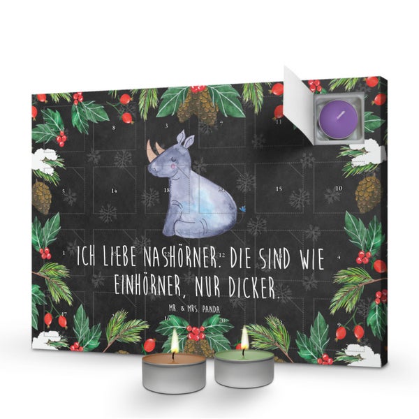 Mr. & Mrs. Panda Duftkerzen Adventskalender Einhorn Nashorn - Schwarz