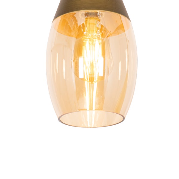 Hängelampe mit klarem Glasschirm und Leuchtmittel