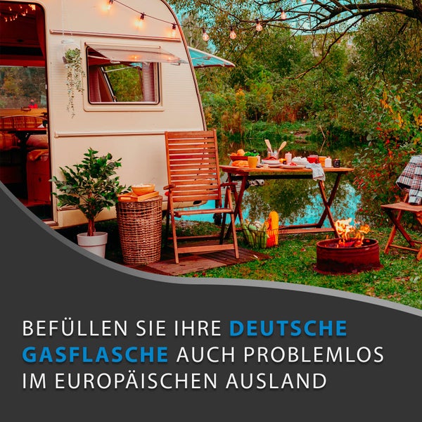 PELMOS Gasflaschen Adapter-Set I 4 Teiliges Euro Füllset zum Befüllen Deutscher Gasflaschen im EU-Ausland I Übersichtlich nummeriert I D1 - D4