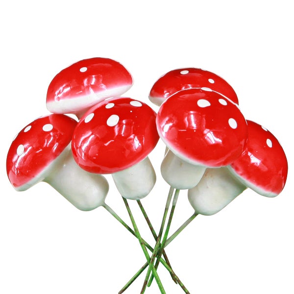 Dekorative Pilze mit Stiel