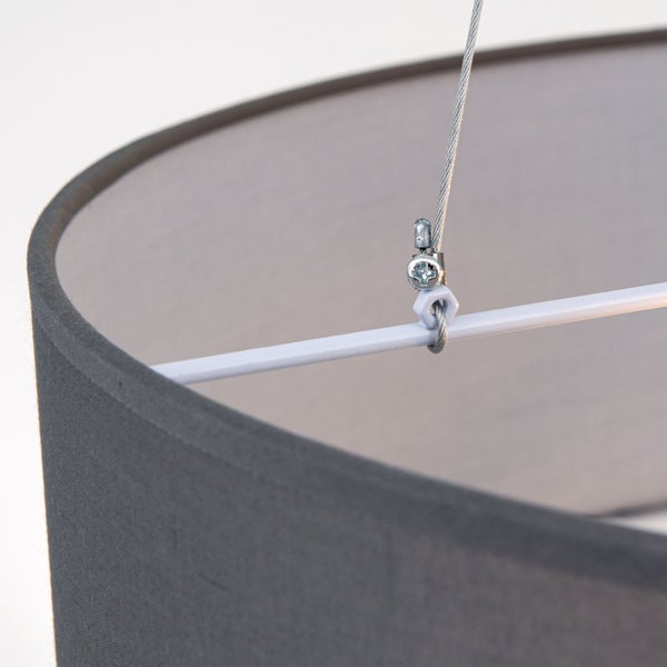 Hängeleuchte Stoff 50cm grau