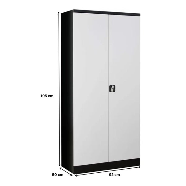 PROREGAL Stahlschrank Bee 5 Fachböden HxBxT 195 x 92 x 50 cm Pulverbeschichtetes & Verstärktes Fachbodenmaterial Anthrazit & Weiß
