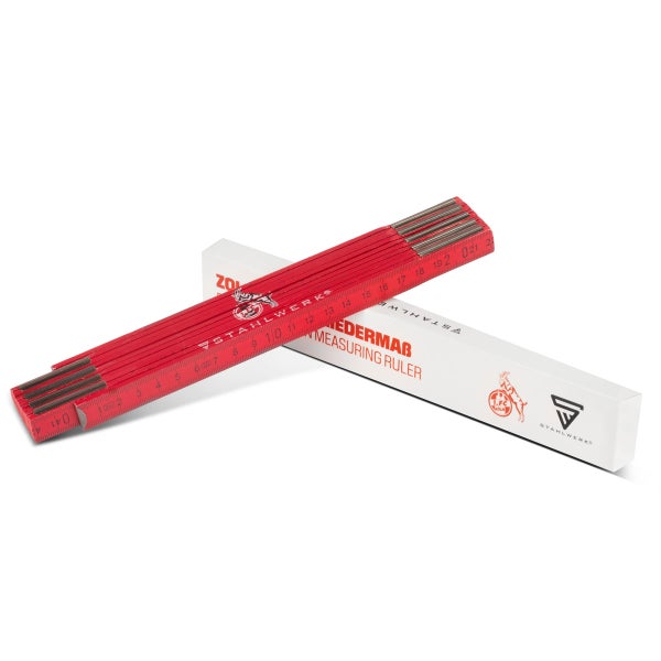 STAHLWERK Zollstock 1. FC Köln Edition 3er Set 2 m Meterstab Gliedermaßstab