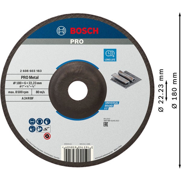 Bosch Pro Trennscheibe für Metall, Durchmesser 180 mm