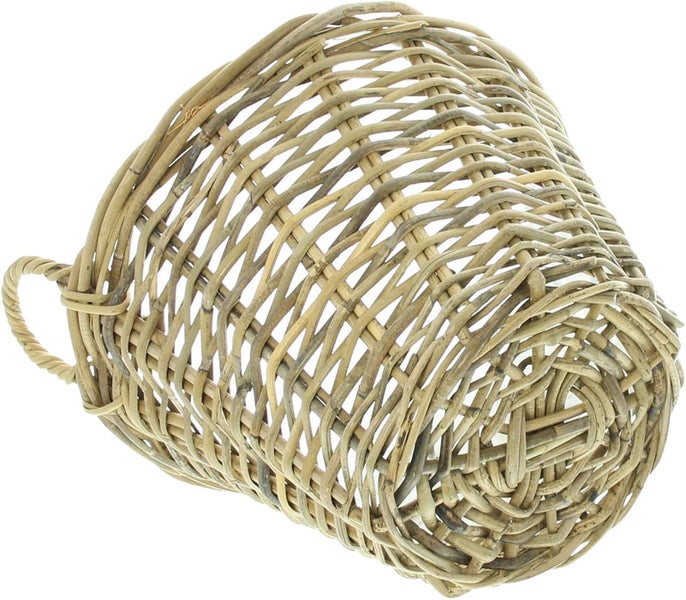 Dekoleidenschaft Pflanzkorb Spaltrattan Ø 35x25 cm groß, aus Rattan, rund, Blumentopf, Pflanzkübel, Pflanztopf für Draußen, Blumenkübel