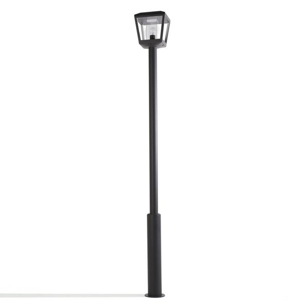 Lucande Mastleuchte außen Dunia (spritzwassergeschützt (Modern) in Schwarz aus Aluminium (1 flammig, E27) - Kandelaber Außenleuchte