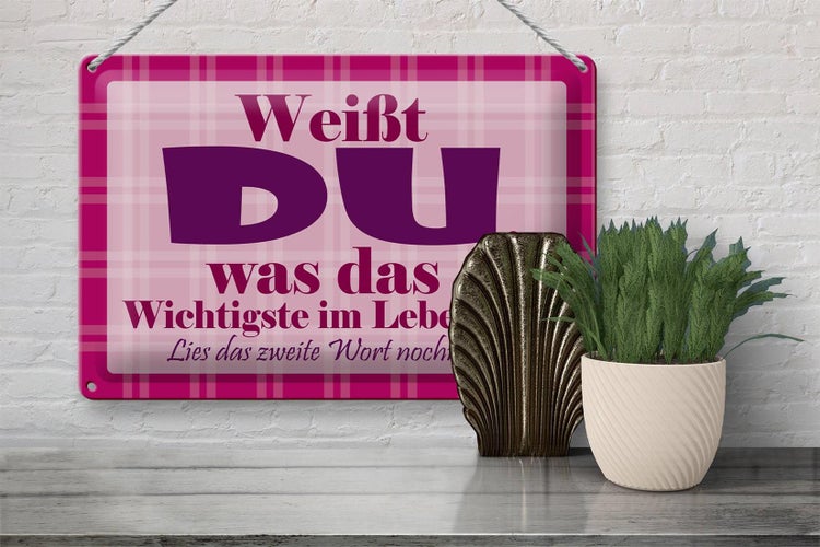 Blechschild Spruch 30x20cm Wichtigste bist DU