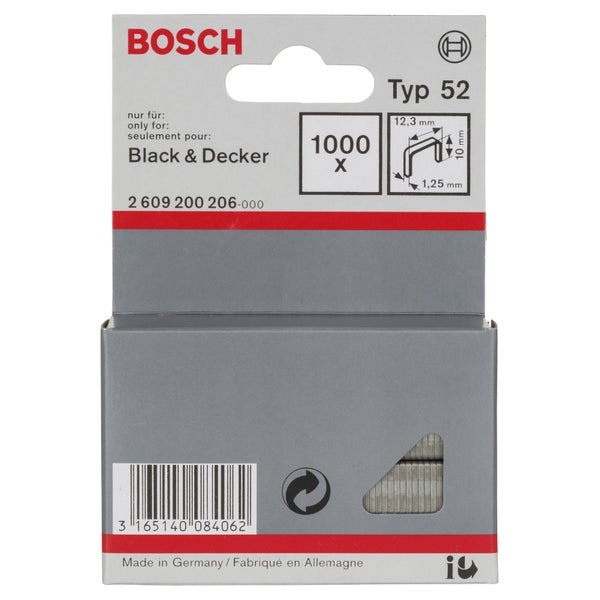 Bosch Typ 52 Klammern, geeignet für Black & Decker