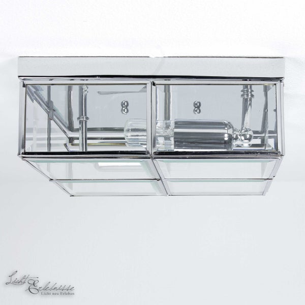 Deckenleuchte aus Glas mit zwei Leuchtmitteln