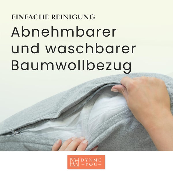 Modernes Sofakissen 2er Set 60x80 mit weichem OEKO-TEX-Baumwoll-Bezug - Bequeme Dekokissen mit mittelharter Füllung - Perfekt als dekoratives Rückenkissen - Premium Couchkissen groß, grau by DYNMC YOU