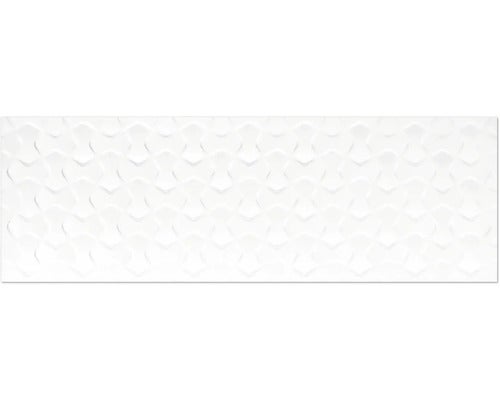 Weiße Wandfliese mit dreidimensionalem Muster