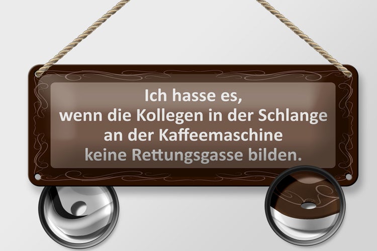 Blechschild Spruch 27x10cm Ich hasse es wenn die Kollegen Dekoration