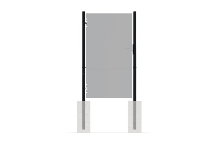 Set mit 2 DARIO-Eisenpfosten, 6 x 6 cm, H. 250 cm, Mattschwarz