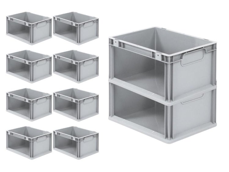 PROREGAL SparSet 10x Eurobox NextGen Store HxBxT 22 x 30 x 40 cm 20 Liter Seite Offen Eurobehälter Transportbox