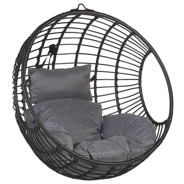 Hängesessel ASPIO Polyrattan Schwarz