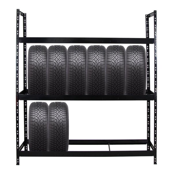 PROREGAL Reifenregal Tiger XL HxBxT 200 x 180 x 45 cm bis zu 21 Reifen auf 3 Ebenen Schwarz