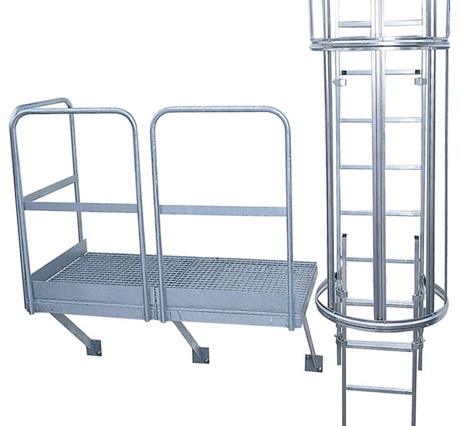 Wandtreppe mit Plattform für den Außenbereich