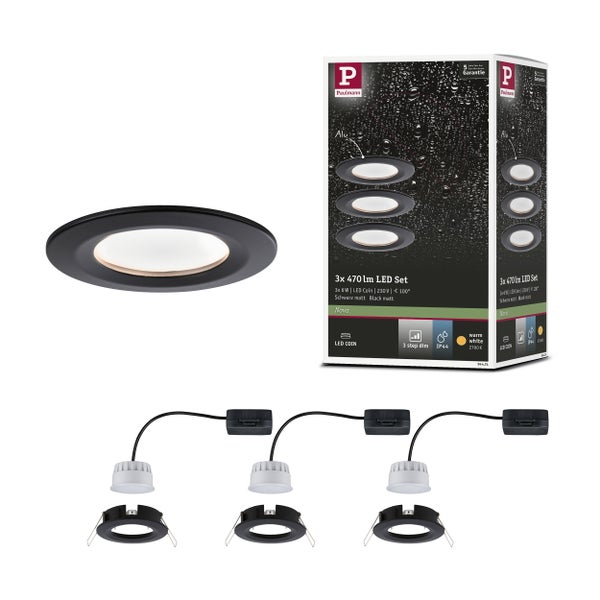 Drei runde LED-Einbauleuchten