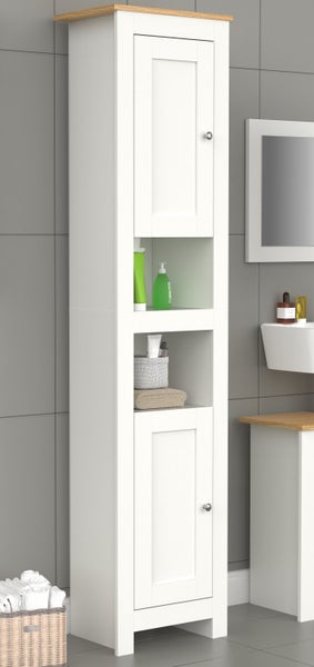 Holz Badmöbel Badschrank Hochschrank Regal Balusa