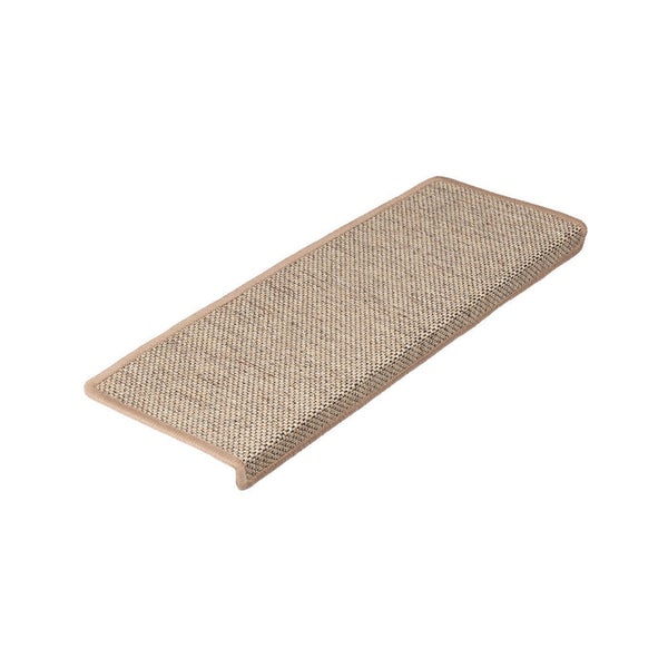 FLOORDIREKT Stufenmatte Sabang - Sisaloptik - Gekettelter Rand & Selbstklebend - Beige - 23,5 x 65 cm - Rechteckig