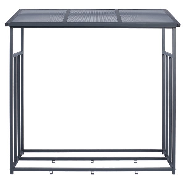 ML-Design Metall Kaminholzregal Anthrazit XXL 187,5 x 70 x 185 cm mit Wetterschutz, Brennholzregal Außen mit Schutzhülle, Garten Kaminholzunterstand 2,3 m³, Kaminholzlager Feuerholzregal Stapelhilfe