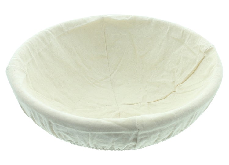 FRANK FLECHTWAREN|Gärkorb Rund mit Bezug, Ø 25 x 8 cm, RATTAN