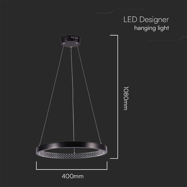 LED-Design-Hängeleuchte mit einer Länge von 1080 mm und einem Durchmesser von 400 mm