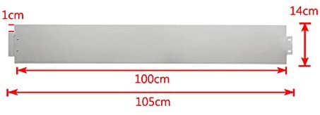 Dünnes, rechteckiges Metallstück mit den Maßen 105 cm Länge und 14 cm Breite