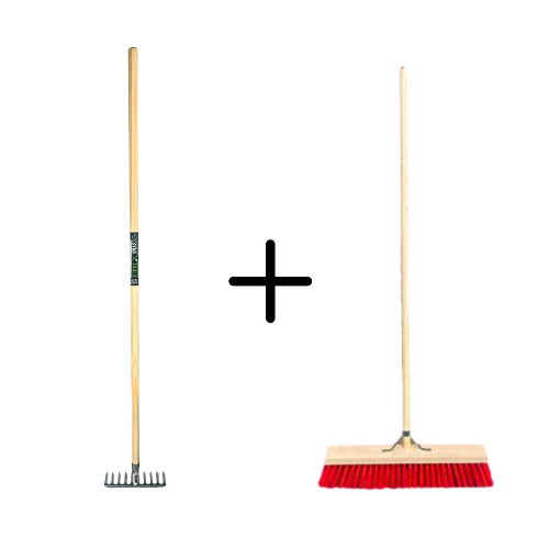 Rechen und Straßenbesen Set für den Garten