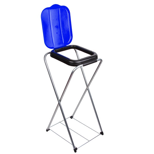 BigDean Müllsackständer EasyFix BLAU 120L - Müllbeutelhalter mit Gitterboden - Müllsackhalter Metall Mülltütenhalter Gelber Sack Ständer