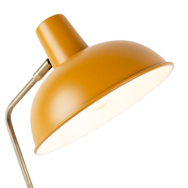 Gelbe Schreibtischleuchte mit Metallgestell
