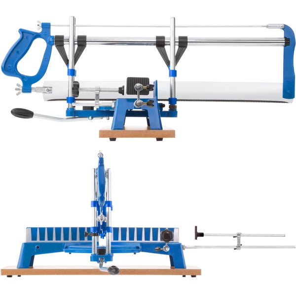 Gehrungssäge tectake  für Holz, Kunststoff und Aluminium Klingenlänge 550 mm blau