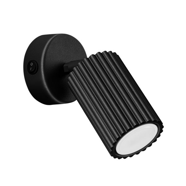 Schwarze Wandleuchte mit Schalter