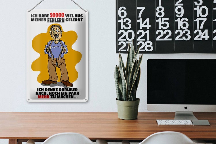 Blechschild Spruch 20x30 Ich habe viel aus Fehlern gelernt