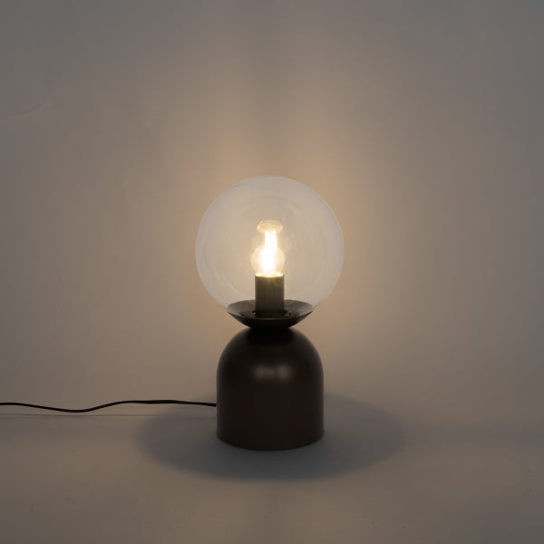 Tischleuchte mit Glasschirm und Leuchtmittel