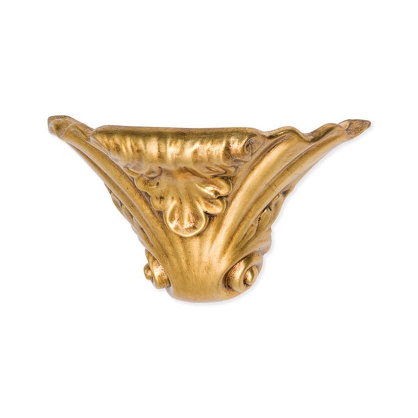 Dekorative Wandkonsole mit klassischem Ornament in goldener Optik aus Kunststoff