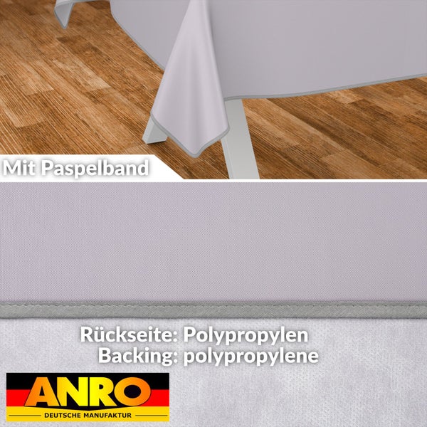 Tischdecke mit Paspelband und Polypropylen-Rückseite