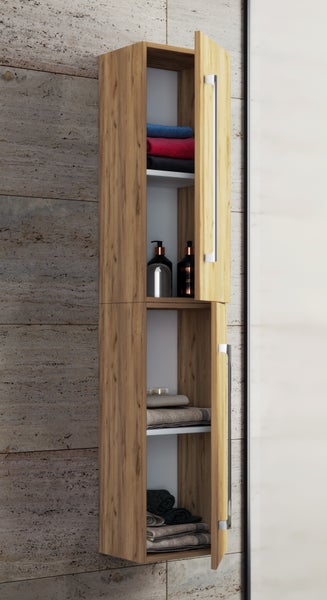 Holz Badmöbel Bad Hochschrank Badschrank Badinos 2
