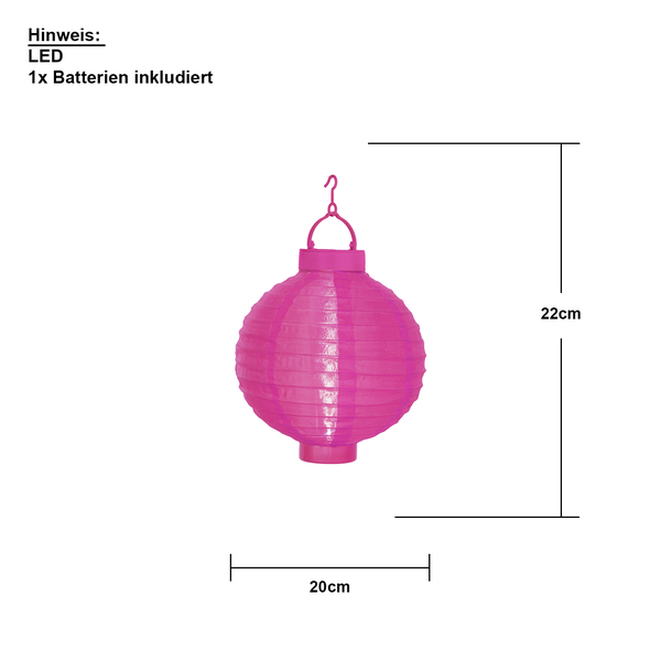 Dekorative Papierlaterne mit LED und Batterie, circa 22 cm hoch und 20 cm breit
