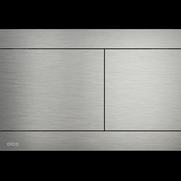 Alca Betätigungsplatte mit zwei Tasten für WC Spülung in gebürsteter Metalloptik