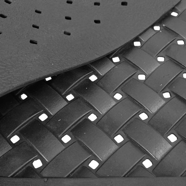 Gummi-Fußmatte Weave halbrund - 56 x 91 cm