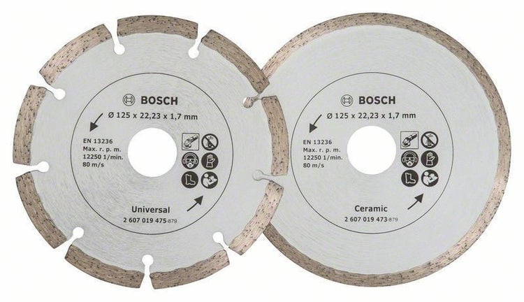 Bosch Trennscheiben Set Universal und Keramik, Durchmesser 125 mm