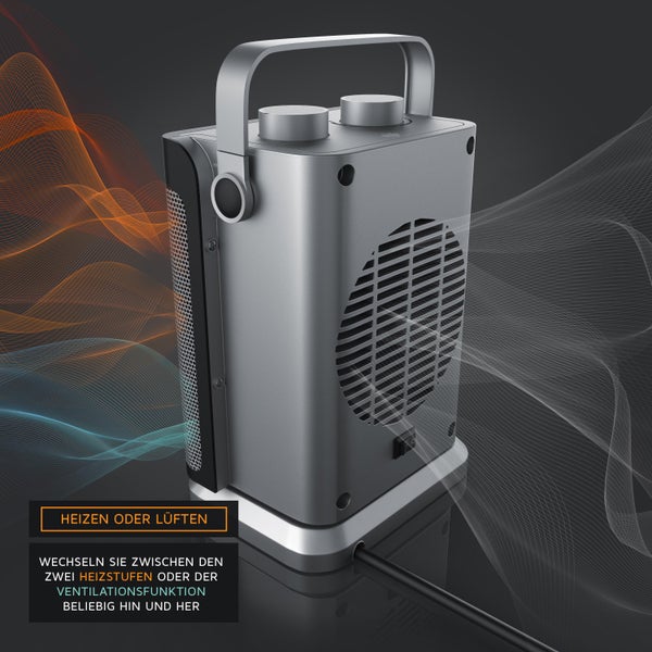 Brandson Heizlüfter, Keramikheizlüfter 1800W, 2 Leistungsstufen, Thermostat, Oszillation 80°, Überhitzungsschutz, Automatische Abschaltung